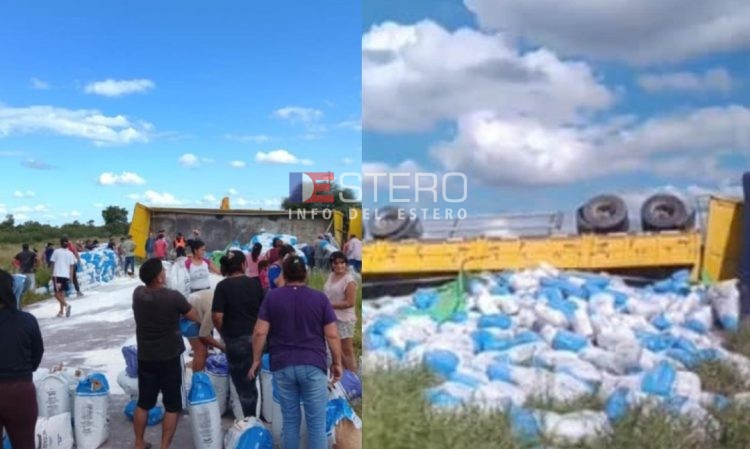 Tras un vuelco en la Ruta 92, el responsable de la carga de harina suplicó no llevarla: “Tengan piedad”