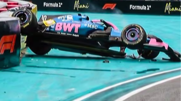 Video: impactante vuelco de Gasly en el GP de Miami y abandono en plena carrera