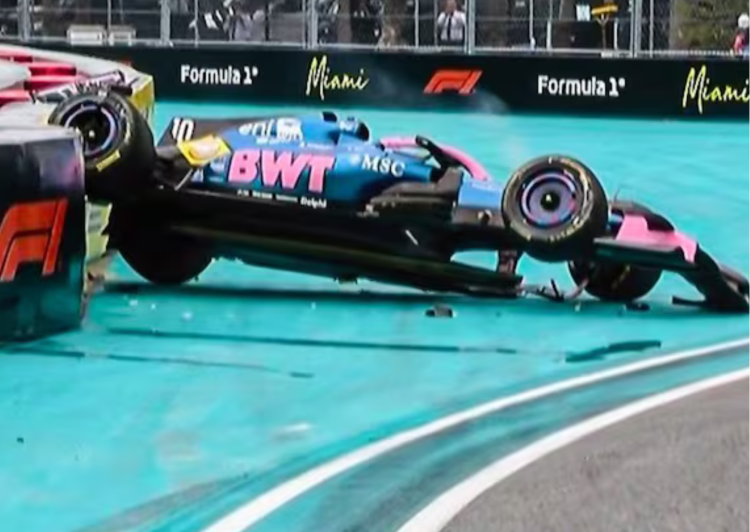 Video: impactante vuelco de Gasly en el GP de Miami y abandono en plena carrera