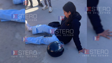 Una motociclista derrapó tras esquivar un perro en el barrio Mama Antula