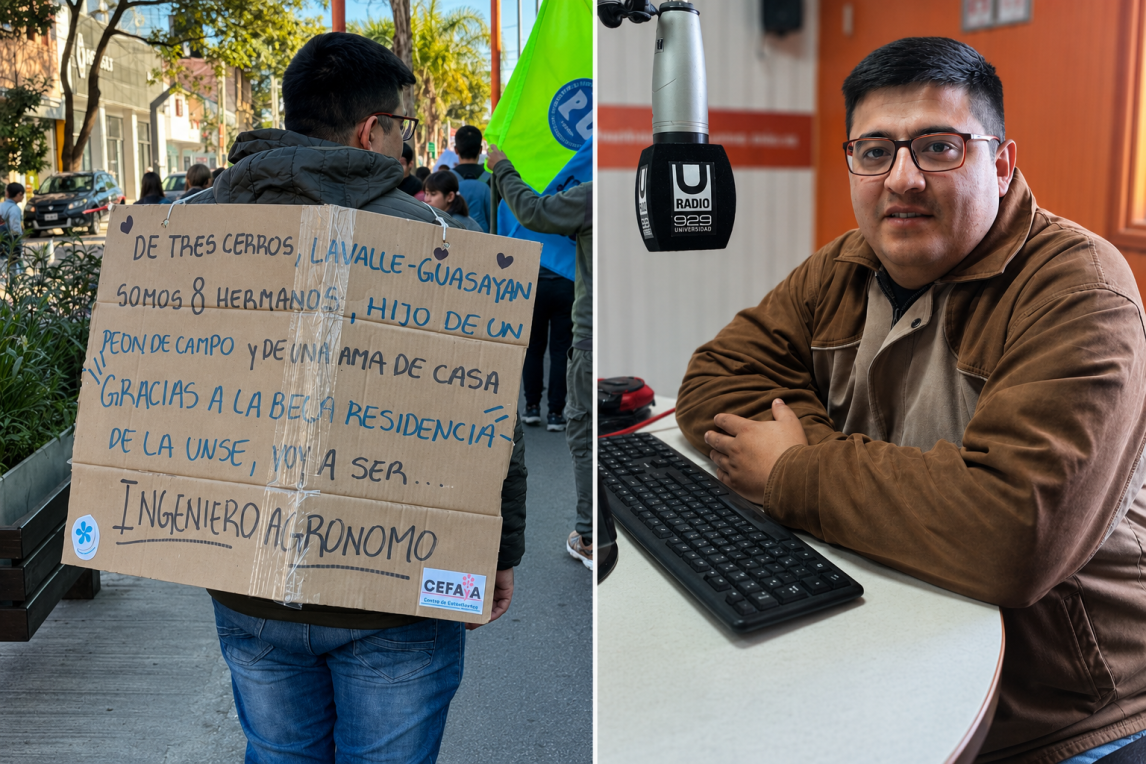 Nahuel Flores, el estudiante que emocionó con su pancarta: “La universidad pública me cambió la vida”