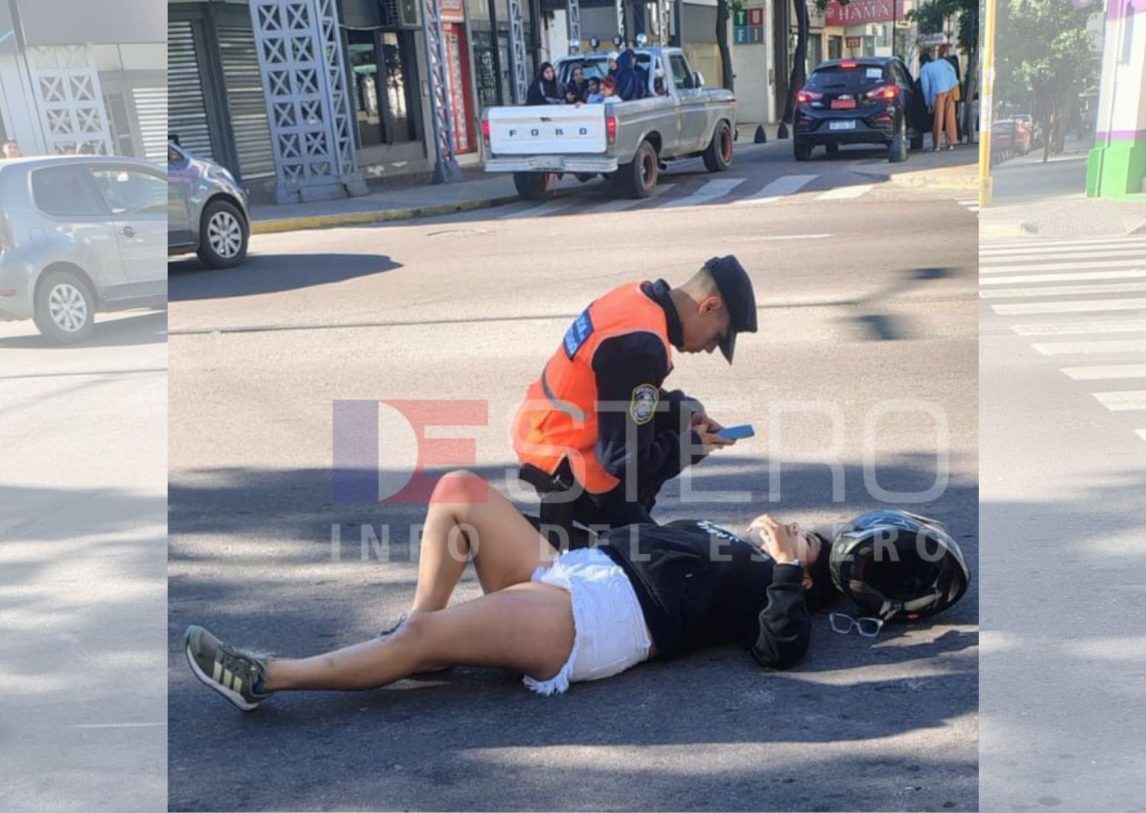 Fuerte choque en pleno centro dejó a una mujer hospitalizada