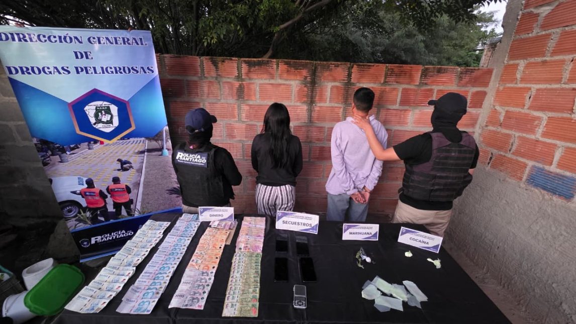 Dos detenidos e importantes secuestros de drogas y dinero en La Banda