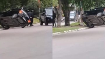 Conductor perdió el control de su auto y terminó chocando contra una columna