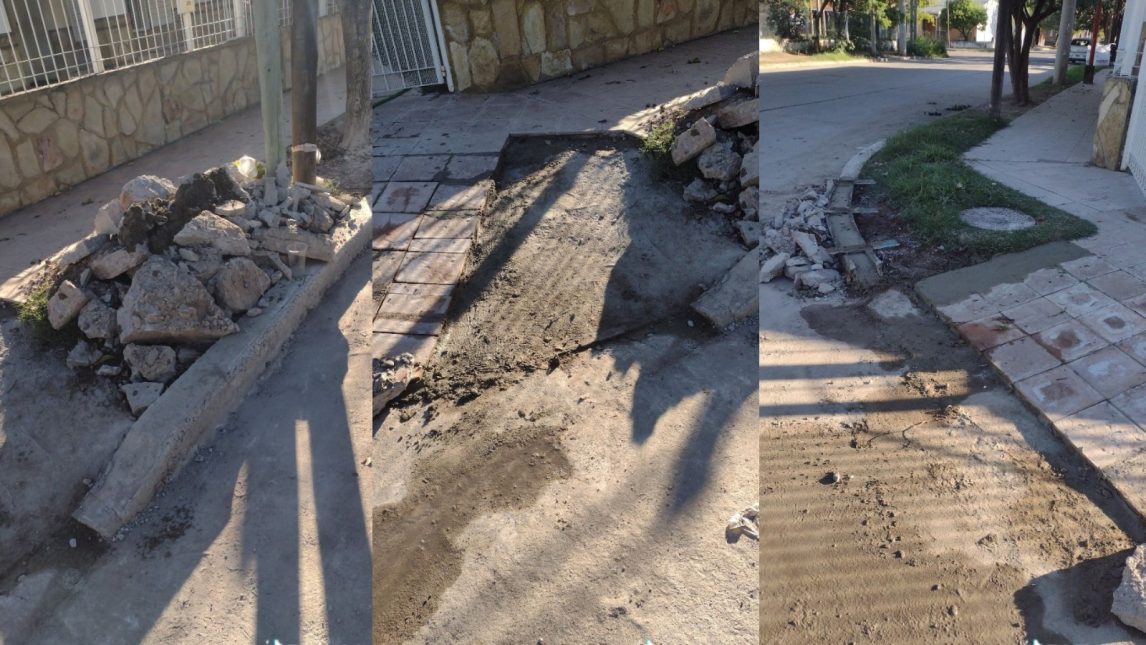 Vecino del B° Autonomía denunció que por arreglar una calle, le hicieron destrozos hasta en su vereda