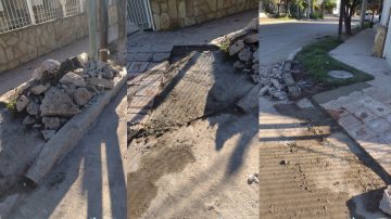 Vecino del B° Autonomía denunció que por arreglar una calle, le hicieron destrozos hasta en su vereda