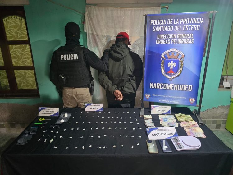 Golpe al narcomenudeo: desarticulan punto de venta y distribución en Monte Quemado