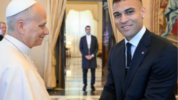 Con Lautaro Martínez presente, el Inter fue recibido por el Papa León XIV