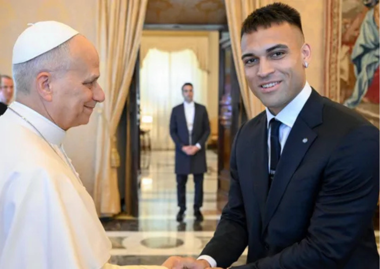 Con Lautaro Martínez presente, el Inter fue recibido por el Papa León XIV