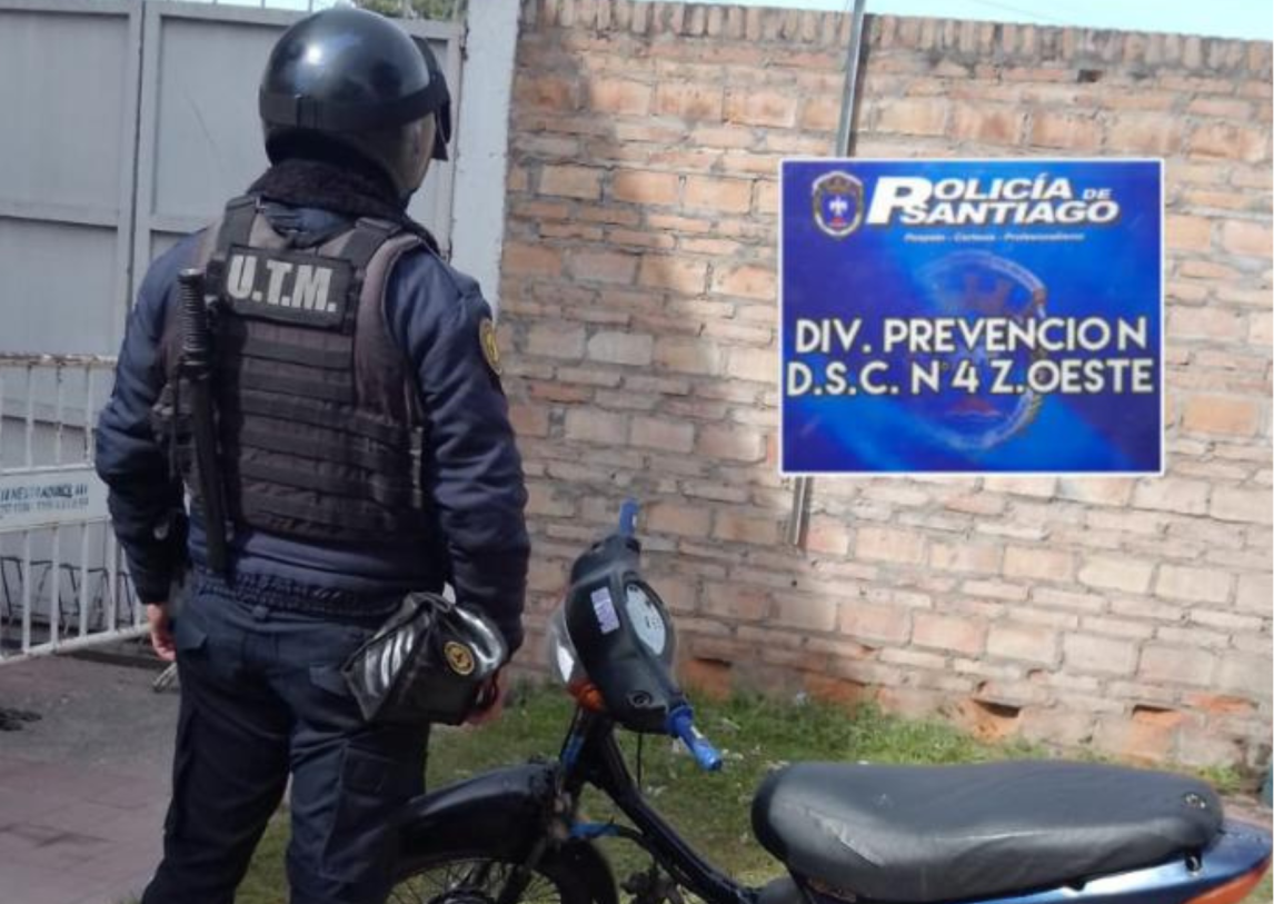 La Banda: recuperaron una motocicleta robada en San Juan durante un recorrido preventivo