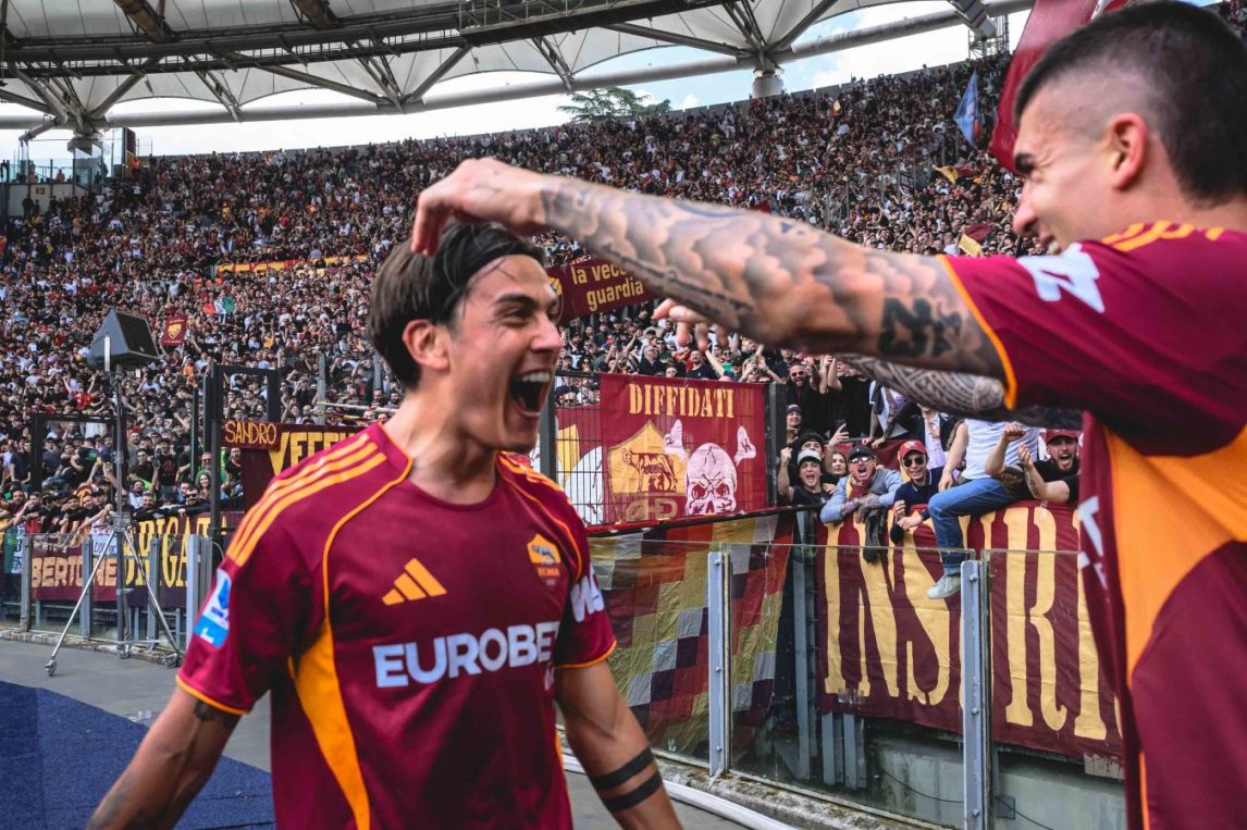 Con asistencia de Dybala Roma derrotó a Lazio en el clásico