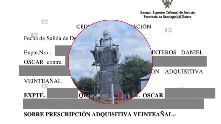 EXCLUSIVO DE INFO DEL ESTERO: Salió a la luz el documento que confirma que Quinteros usurpó el campo donde se construye el santuario y la imagen de San La Muerte
