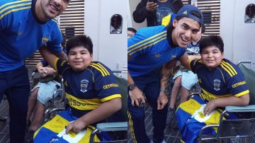 FOTOS. Tiene 9 años y se recupera de una lesión: conoció a los jugadores de Boca