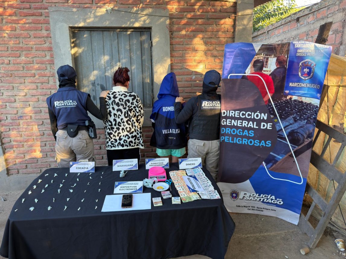 Dos mujeres fueron detenidas en un operativo antidrogas en el barrio Villa Nueva de La Banda