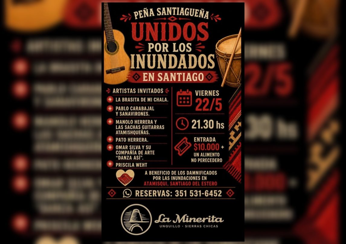 Músicos santiagueños organizan festival solidario para ayudar a familias que sufrieron inundaciones en Atamisqui