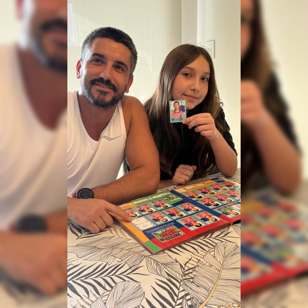 ¡Misión cumplida! Padre e hija santiagueños completaron el álbum del Mundial