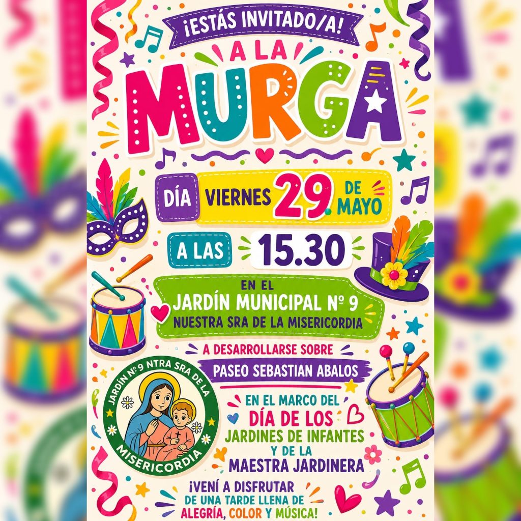 Convocan a participar de la “Murga del Jardín” en el Paseo Sebastián Ábalos