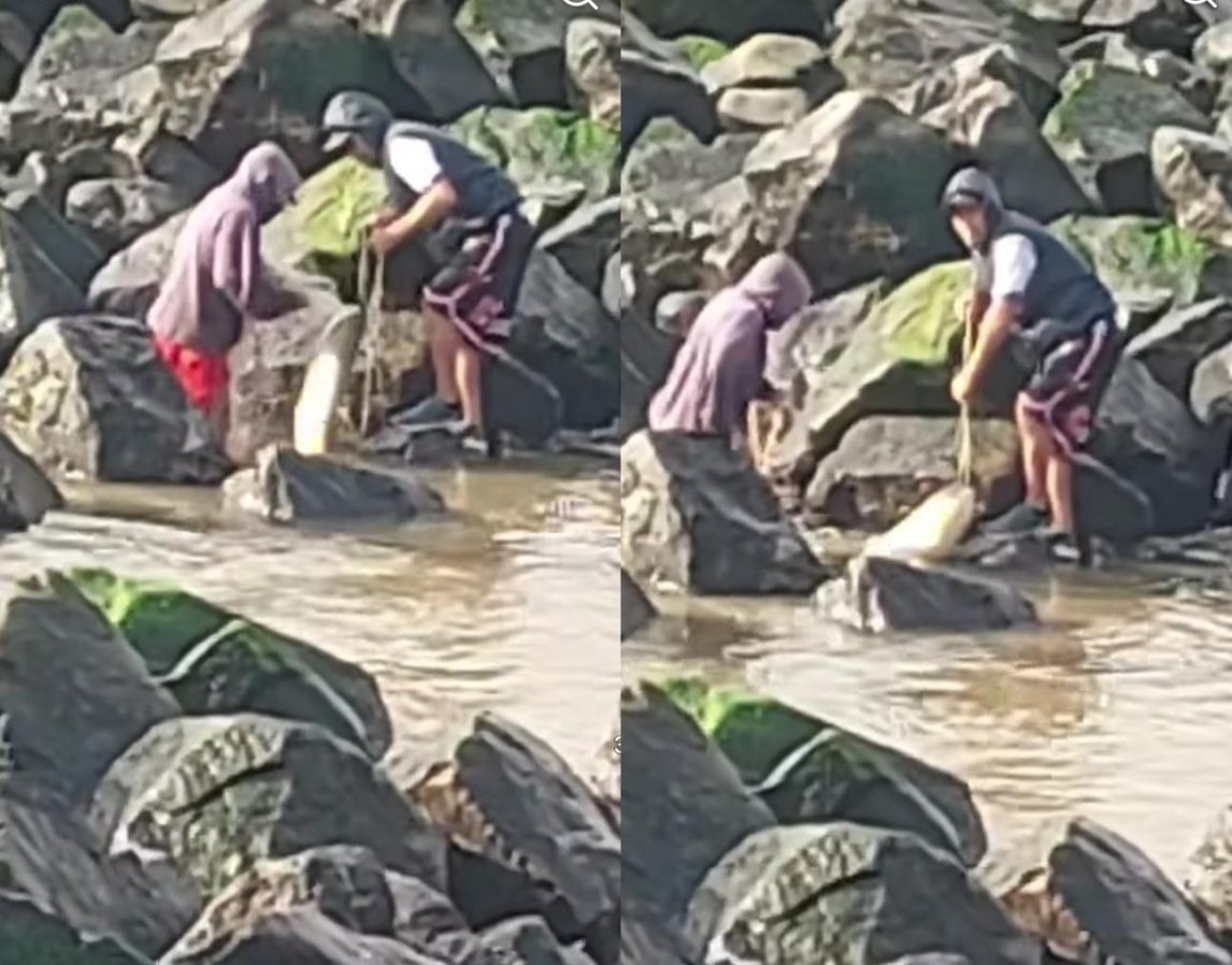 Depredación en Termas: aprovecharon el corte de agua del embalse para capturar peces