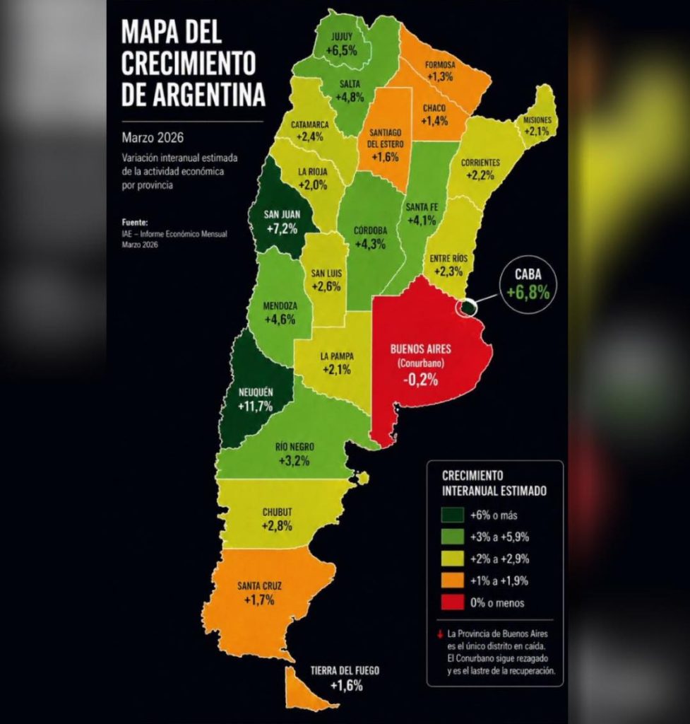 Milei desapareció a Tucumán: el presidente compartió un mapa donde no está la vecina provincia