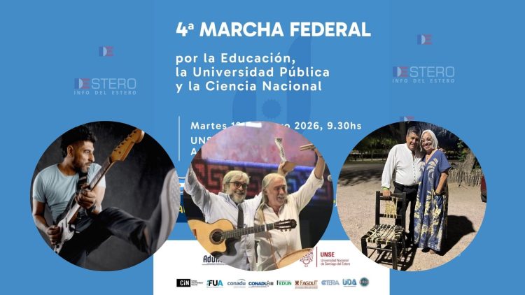 Dúo Coplanacu, Demi Carabajal, Tere Castronuovo y el Indio Froilán se unen en defensa de la UNSE y convocan a marchar por la educación pública