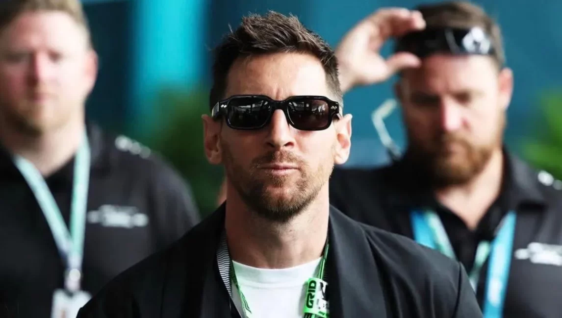 Messi dijo presente en el GP de Miami para apoyar a Colapinto