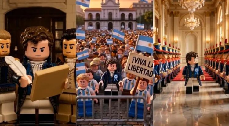 Javier Milei se colocó como protagonista de la Revolución de Mayo, 216 años después junto a Manuel Belgrano