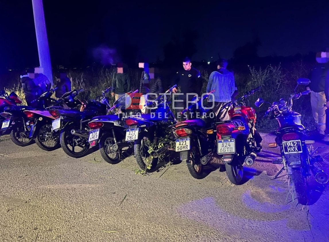 La Banda y Las Termas: 22 motos secuestradas y 12 detenidos en un megaoperativo contra las picadas ilegales