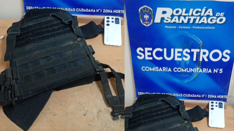Barrio Colón: la policía recuperó un chaleco táctico y un celular robados