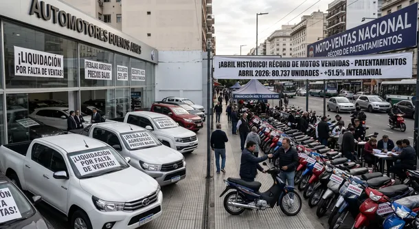 Boom histórico de motos y caída en la venta de autos en Argentina