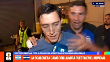 Dibu Martínez celebró el debut de Santiago Beltrán en la Selección Argentina