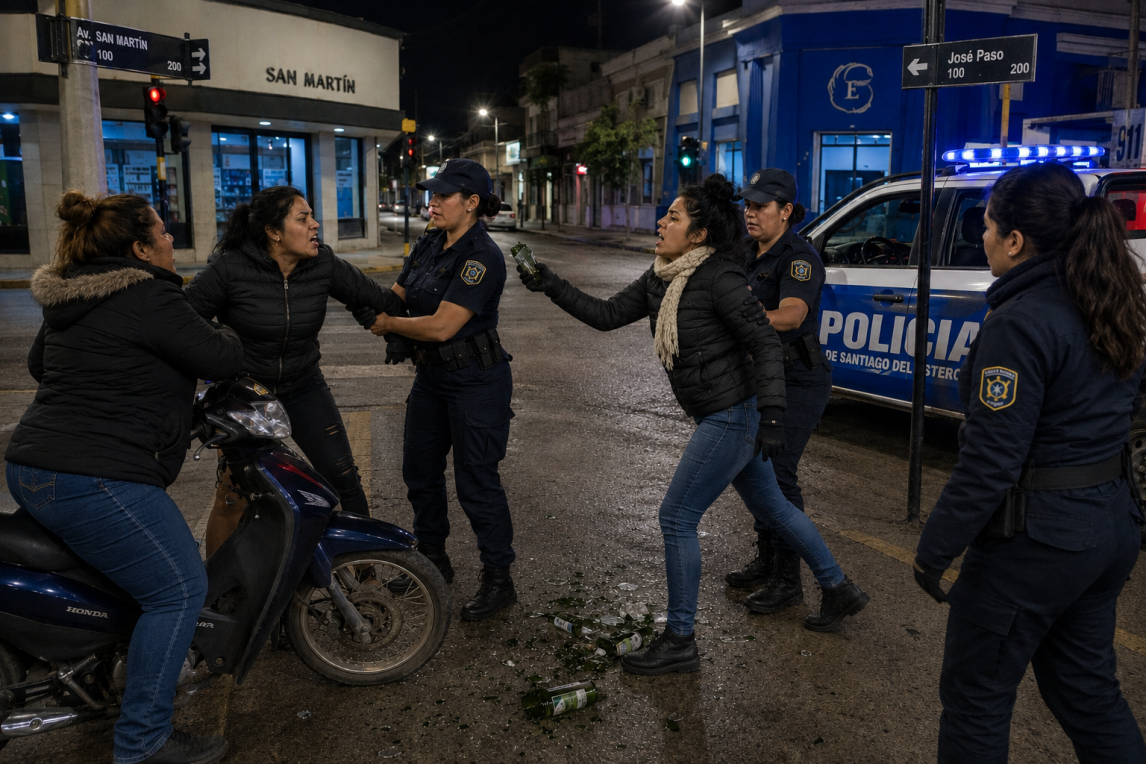 Violenta pelea entre tres mujeres terminó con intervención policial en el centro de Añatuya