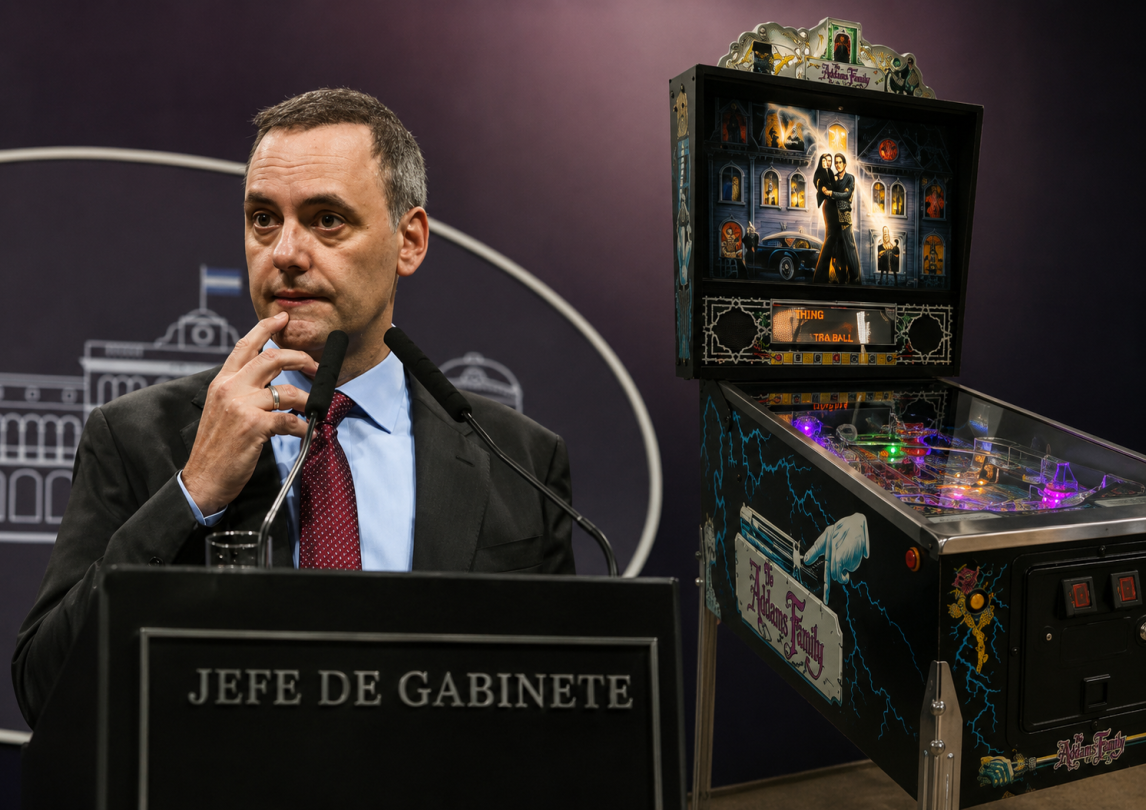 Adorni gastó $14.000.000 en un flipper de Los Locos Addams y ahora deberá justificar de dónde salió el dinero