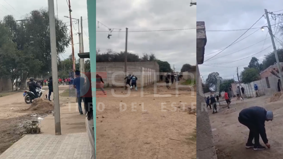 La Banda: violento cruce de bandas vecinales terminó en una batalla campal contra la Policía
