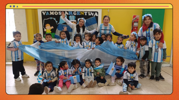 Emotivo proyecto mundialista en un jardín bandeño: aprender las emociones alentando a la Selección