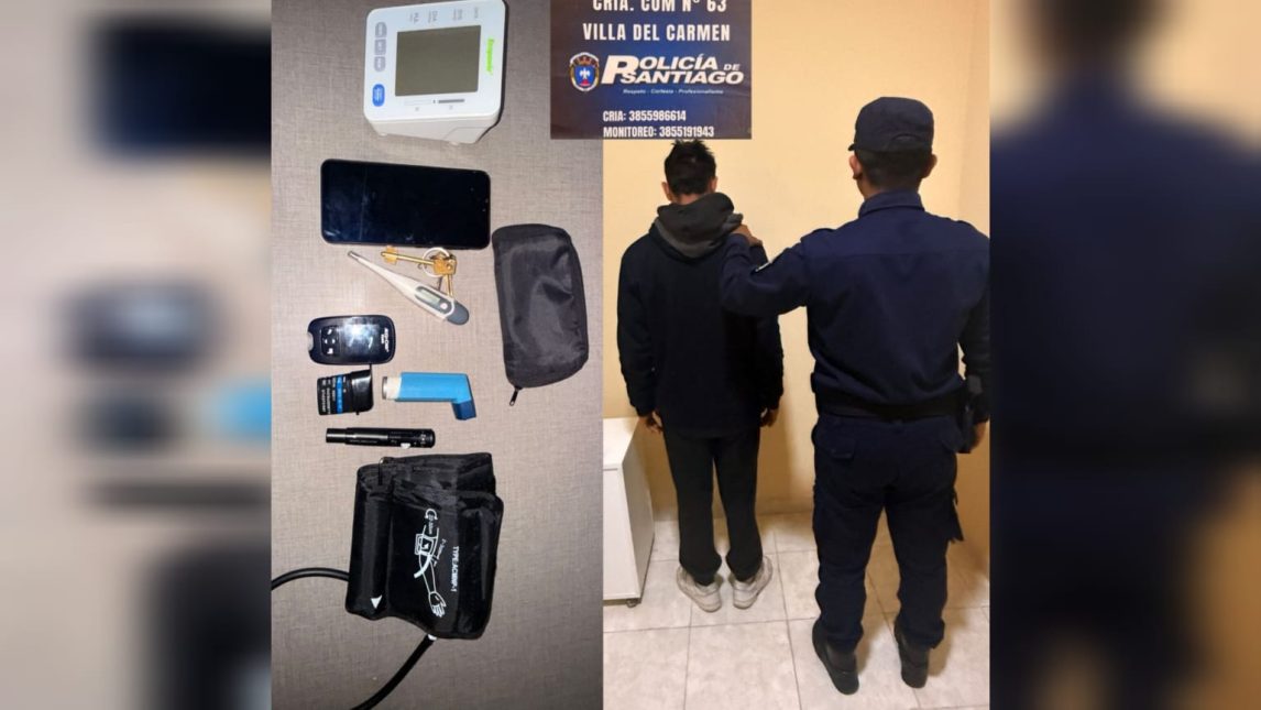 Un delincuente de 21 años fue detenido por amenazar con un arma de fuego a una enfermera y robarle todas sus pertenencias