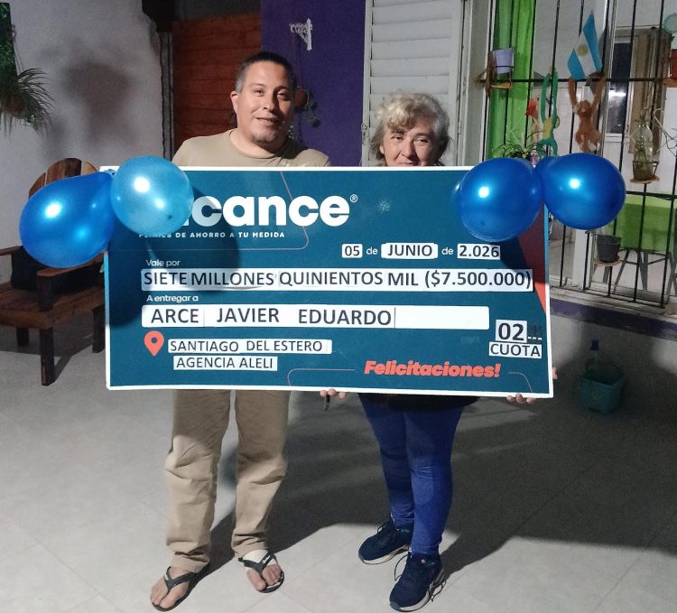 Alcance S.A.: santiagueño pagó la segunda cuota de su plan y ganó $7.500.000