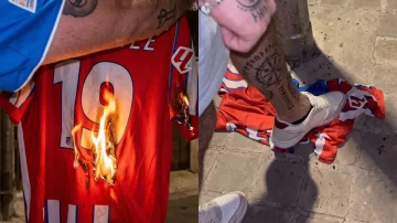 Enojo en Atlético de Madrid: hinchas quemaron una camiseta de Julián Álvarez