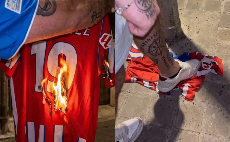 Enojo en Atlético de Madrid: hinchas quemaron una camiseta de Julián Álvarez
