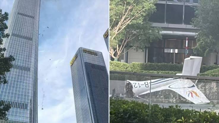Una avioneta se estrelló contra un rascacielos de 528 metros y sembró el pánico