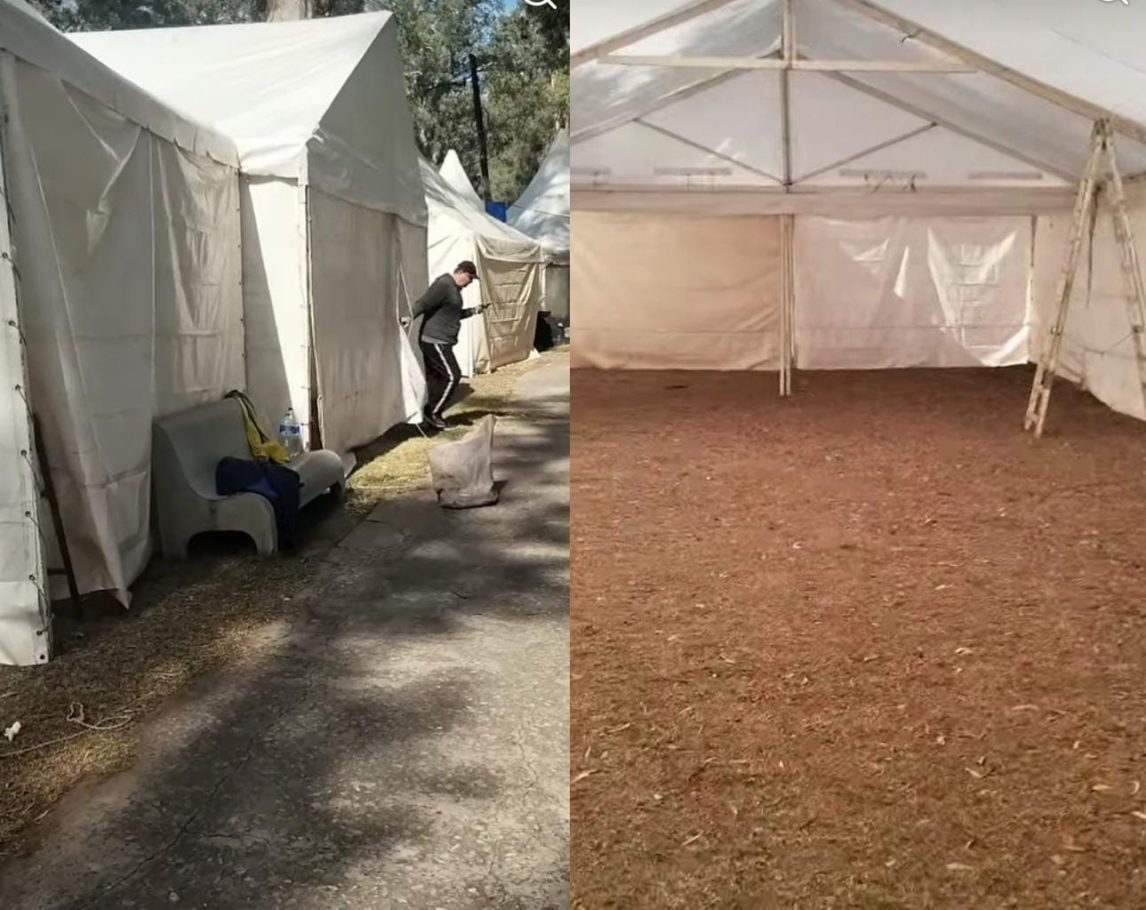 Va tomando forma: comenzaron a levantar las carpas para la Feria Artesanal