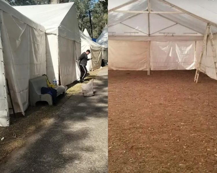 Va tomando forma: comenzaron a levantar las carpas para la Feria Artesanal