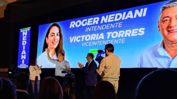 Roger Nediani lanzó su campaña por la reelección en La Banda con Victoria Torres como compañera de fórmula
