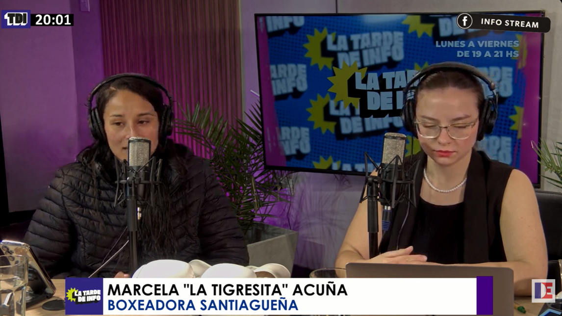 La boxeadora santiagueña que sigue los pasos de “La Tigresa” Acuña pasó por “La Tarde de Info”