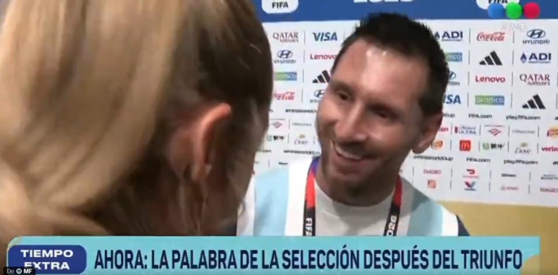 El divertido cruce entre Lionel Messi y Sofía Martínez tras el triunfo de Argentina