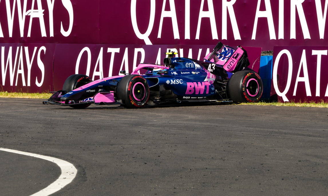 Colapinto chocó en el GP de Hungría: golpe contra el muro y fin de la FP2