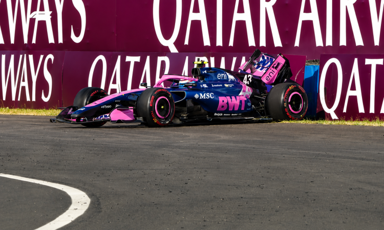 Colapinto chocó en el GP de Hungría: golpe contra el muro y fin de la FP2