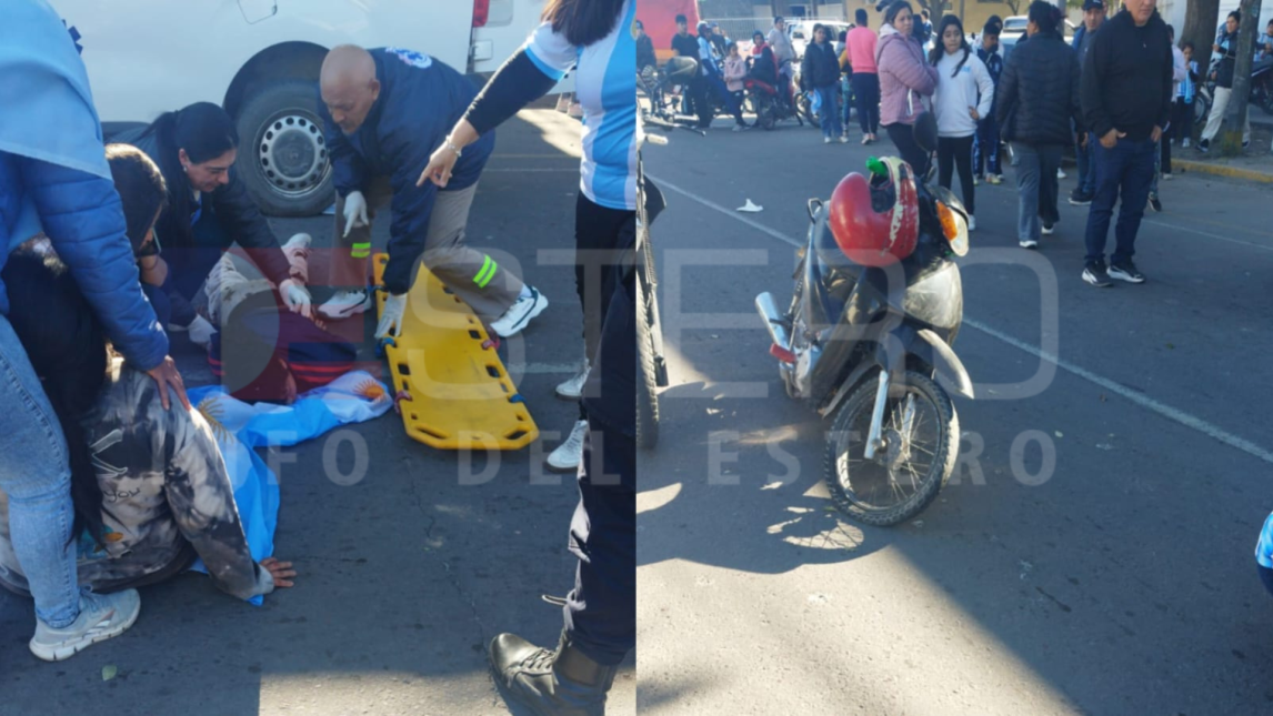 Reventó la rueda de una moto y sus tres ocupantes, entre ellas una niña, sufrieron heridas