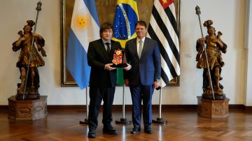 Javier Milei respaldó la candidatura de Flávio Bolsonaro en Brasil: “Vinimos a acompañar la ola azul”