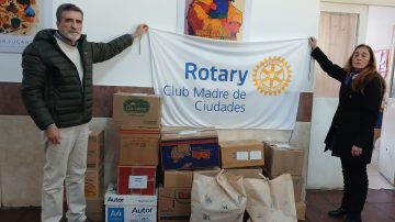 Con el proyecto “Abrigando Infancias”, Rotary Club Madre de Ciudades entregó donaciones al Hogar de Niños