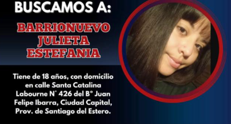 La policía busca a una joven del barrio Juan Felipe Ibarra